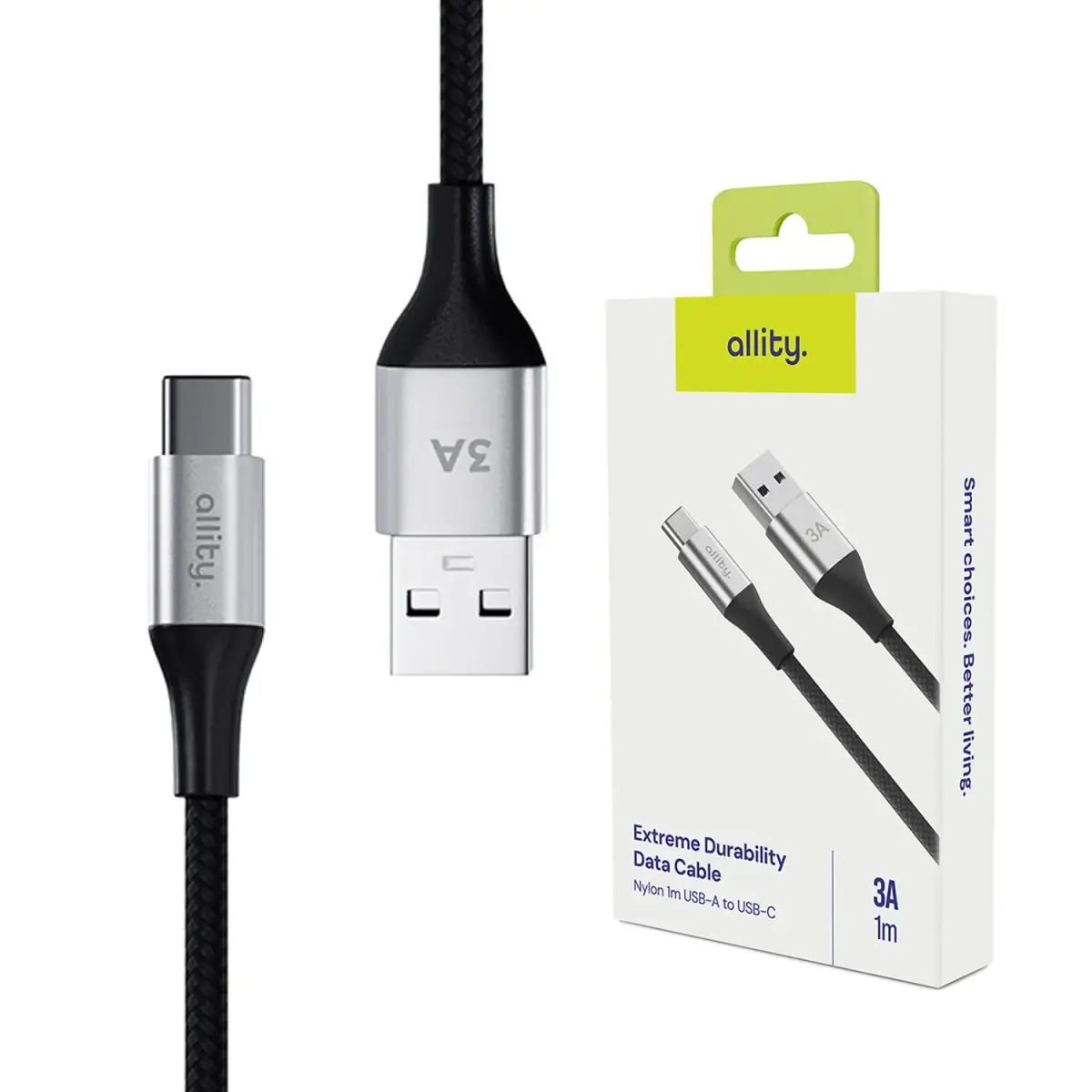 Allity cable AUC-01 USB-A - USB-C 1.0 m 3A black