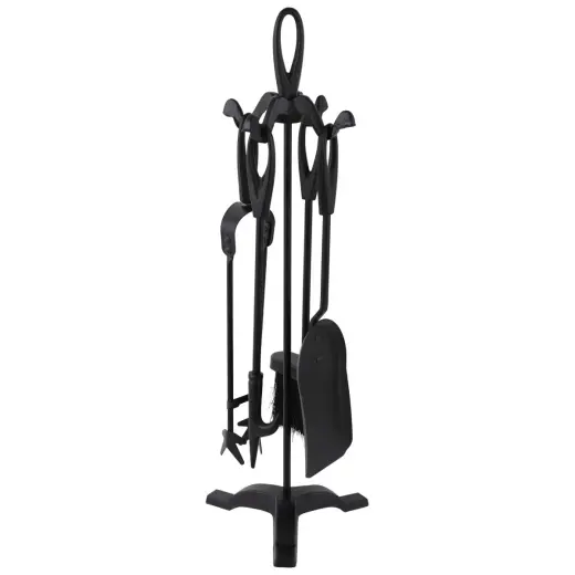 Fireplace accessory set 20-B, 5 tools, black