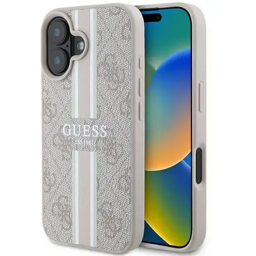 Guess GUHMP16SP4RPSP iPhone 16 6.1" różowy|pink hardcase 4G Printed Stripes MagSafe