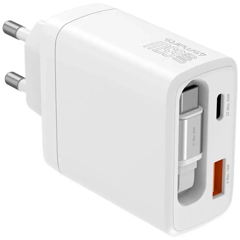 4smarts PDPlug Slim Jojo tīkla lādētājs | 65W | PD, GaN | USB-C | balts