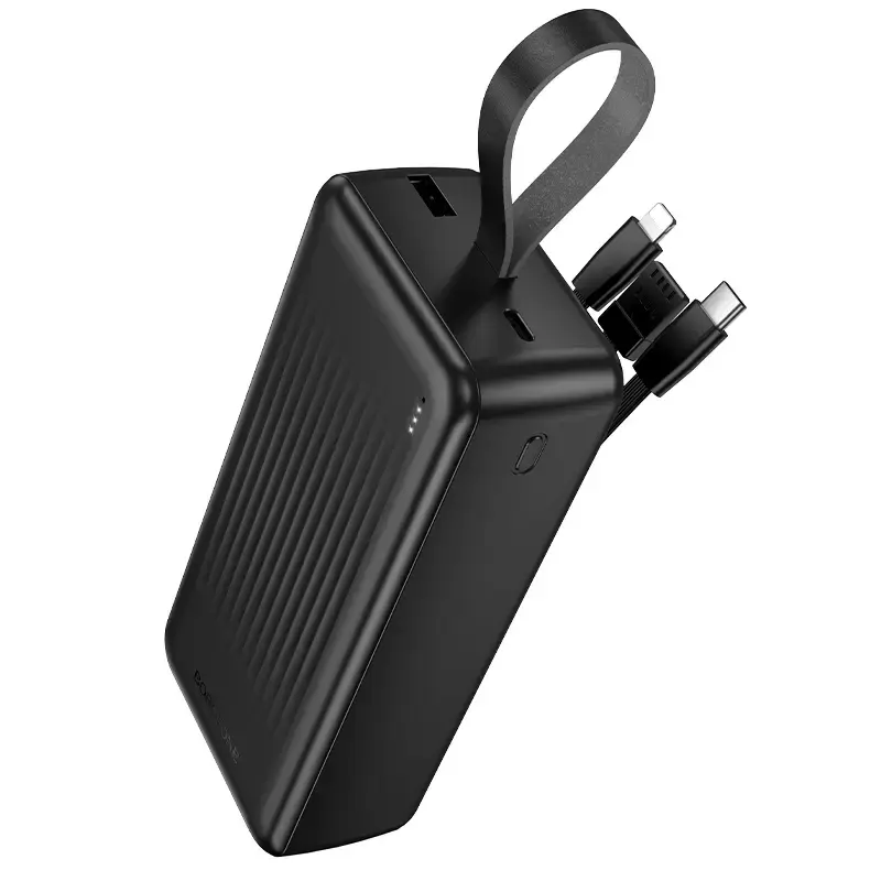 Borofone BJ79B Clever ārējais akumulators (powerbank) | 30 000 mAh | USB-A, USB-C, Lightning | melns