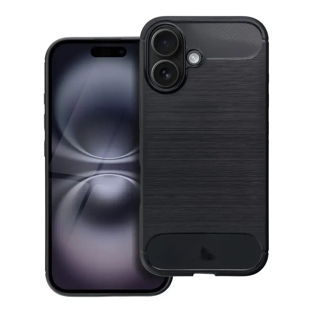 Carbon maciņš telefonam iPhone 16 melns