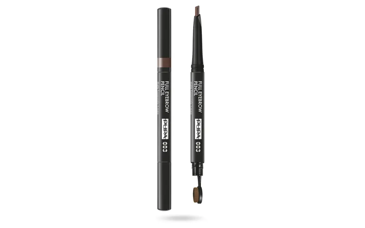 Pupa, Full, Paraben-Free, Definer, Double-Ended, Eyebrow Cream Pencil & Brush 2-In-1, 003, Dark Brown, 0.2 g *Tester