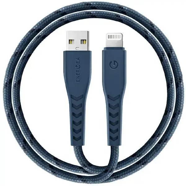 Energea Nyloflex C89 data transfer and charging cable | MFI | USB-A to Lightning | 15W | 1.5m | blue