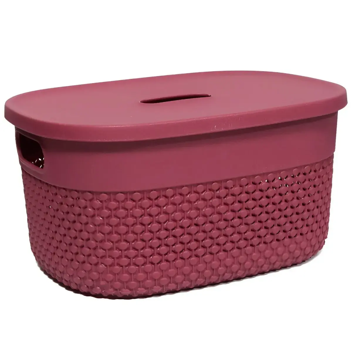 Basket with lid Deny 23x17x12cm, red