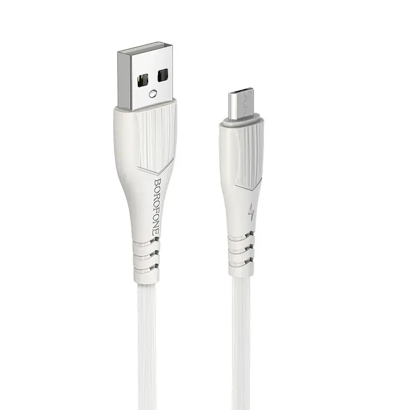 Borofone BX37 Wieldy data transfer and charging cable | USB-A to Micro USB | 1m | white