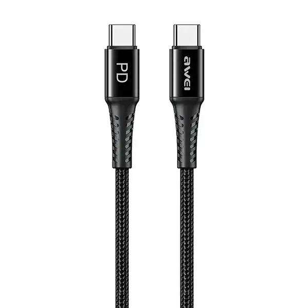 AWEI CL-111T data transfer and charging cable | USB-C to USB-C | 60W | black
