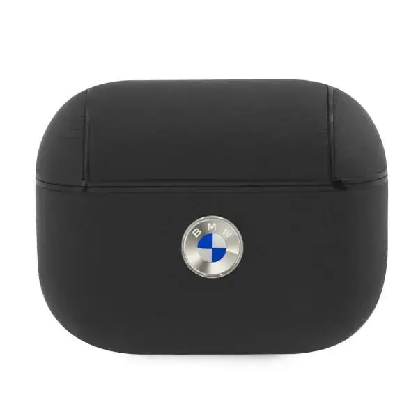 BMW BMAPSSLBK AirPods Pro cover czarny|black Geniune Leather Silver Logo