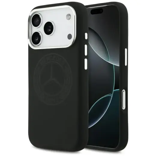 Case Mercedes Silicone Vintage Logo MagSafe for iPhone 17 Pro black