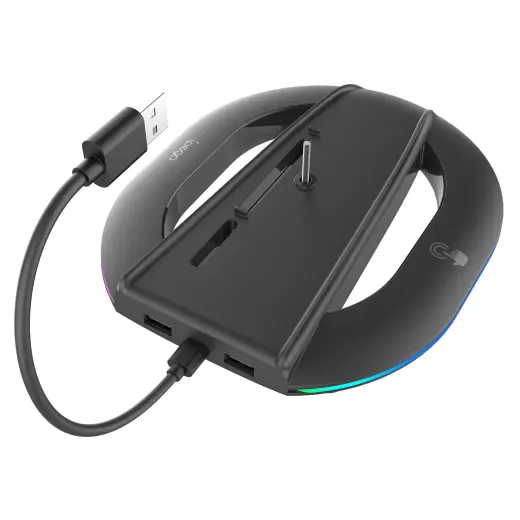 iPega P5S035SAH Vertical Stand (2xUSB-A) with RGB for PS5 Slim/PS5 Pro Black (Damage Package)