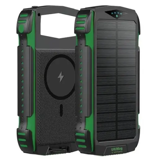 4smarts Solarny TitanPack Rugged UltiMag ārējais akumulators (powerbank) | 20000 mAh | zaļš