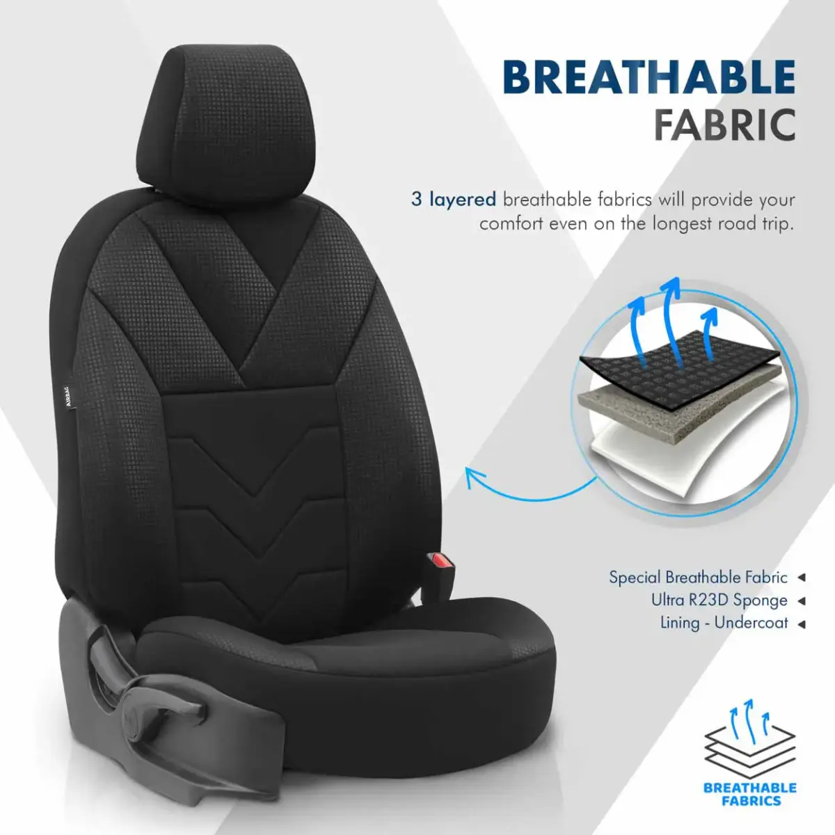 Car seat covers set OTOM TEMPO 1501 BLACK NZ