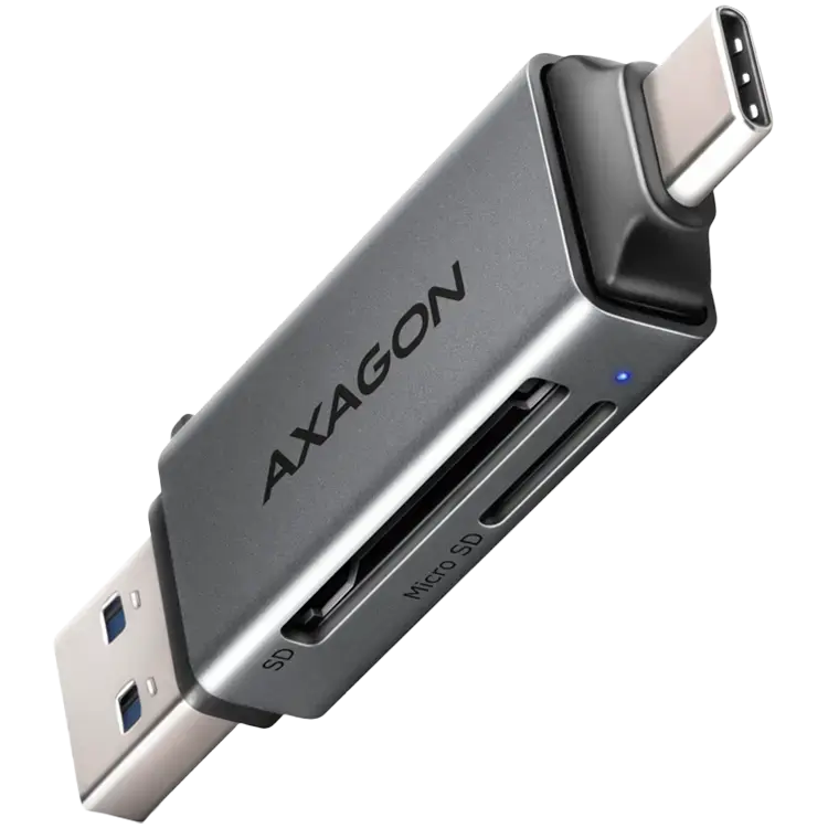Axagon CRE-DAC External, Type-C+Type-A 2-slot SD/microSD