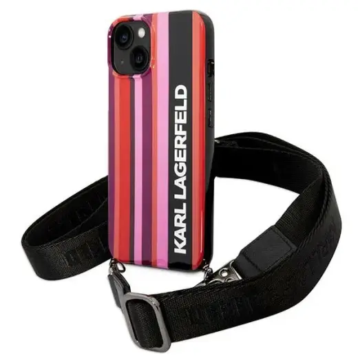 Karl Lagerfeld KLHCP14MSTSTP iPhone 14 Plus 6,7" hardcase różowy|pink Color Stripes Strap