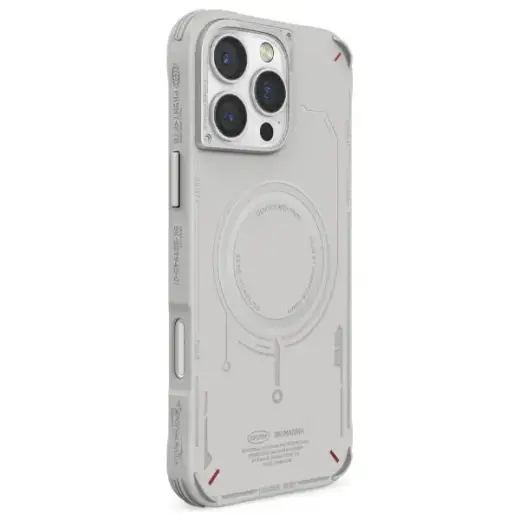 Skinarma case Mecha iPhone 16 Pro 6.3" Magnetic Charging light grey