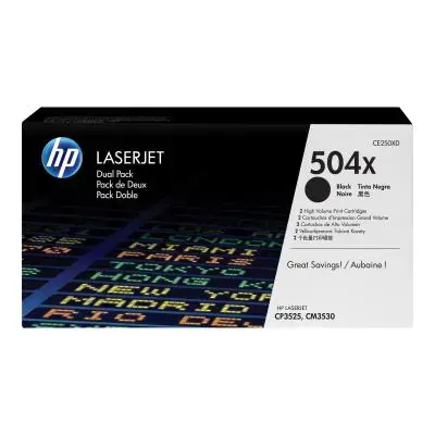 HP (CE250XD) No 504A HP504A HP 504A Dual Pack Black Schwarz Cartridge (CE250XD)