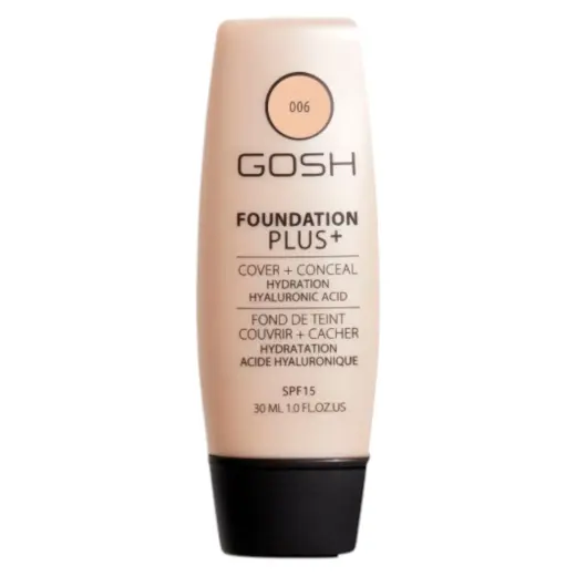 Gosh, Foundation Plus+, Liquid Foundation & Concealer 2-In-1, 006, Honey, SPF 15, 30 ml *Tester