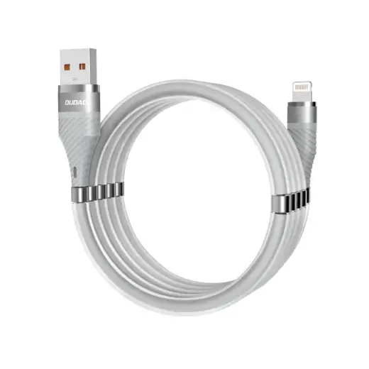 Dudao self-organizing magnetic USB - Lightning cable 5 A 1 m light gray (L1xsL light gray)