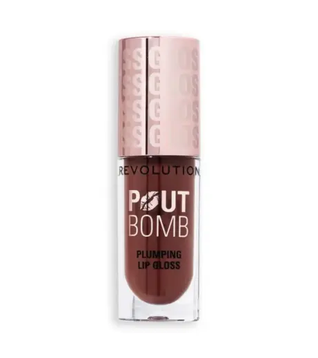 Makeup Revolution, Pout Bomb, Plumping, Lip Gloss, Espresso Cool, 4.6 ml