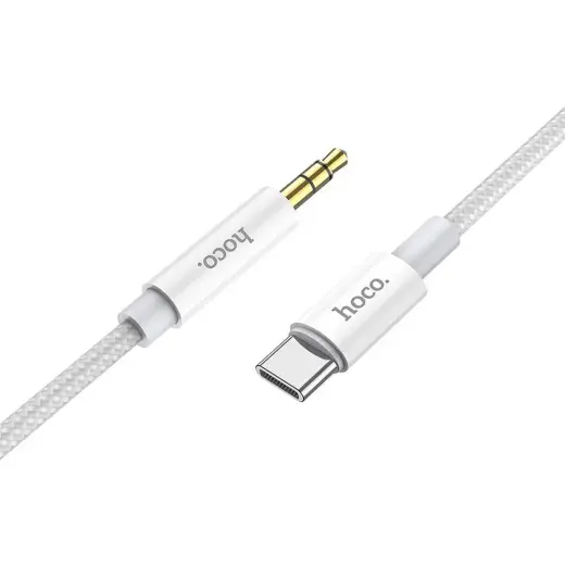Cable AUX Jack 3,5 mm to USB C Hoco 1 m UPA19 silver