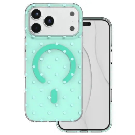 Bubble Dots Mag maciņš ar MagSafe atbalstu telefonam iPhone 17 Pro Max | iPhone 18 Pro Max zaļš