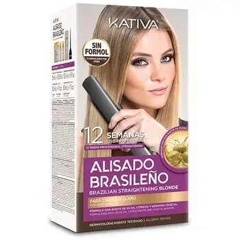 Kativa Brazilian Straightening Blonde Kit - keratin hair straightening kit 225ml
