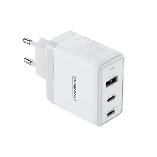 Dux Ducis Duzzona travel charger | 65W | GaN, PD | USB-A, USB-C | white