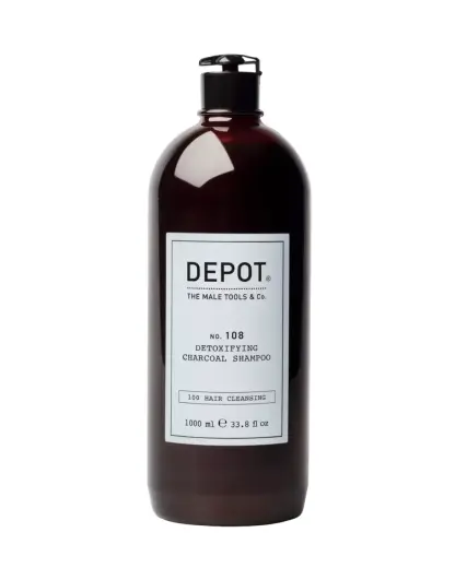 Depot, 100 Hair Cleansing No. 108, Charcoal, Hair Shampoo, Detoxifying, 1000 ml
