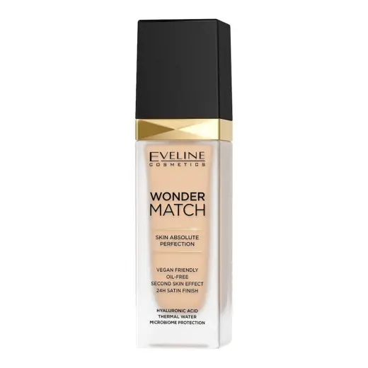Eveline Cosmetics, Wonder Match, Flawless skin-perfecting finish, Liquid Foundation, 11, Almond, 30 ml