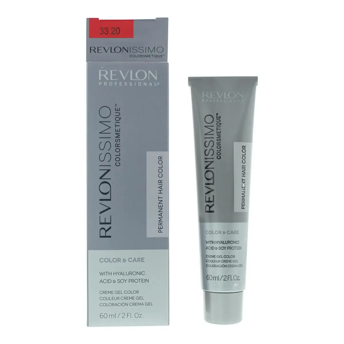 Revlon, Revlonissimo Colorsmetique, Soy Protein, Permanent Hair Dye, 33.20 Intense Dark Burgundy, 60 ml