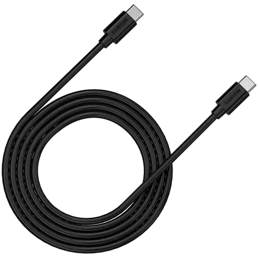 CANYON UC-12, cable 100W, 20V/ 5A, typeC to Type C, 2M with Emark, Power wire :20AWG*4C,Signal wires :28AWG*4C,OD4.5mm, PVC ,black
