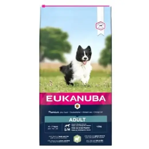 Сухой корм для собак - Eukanuba Adult Small and Medium Lamb and Rice, 18 кг
