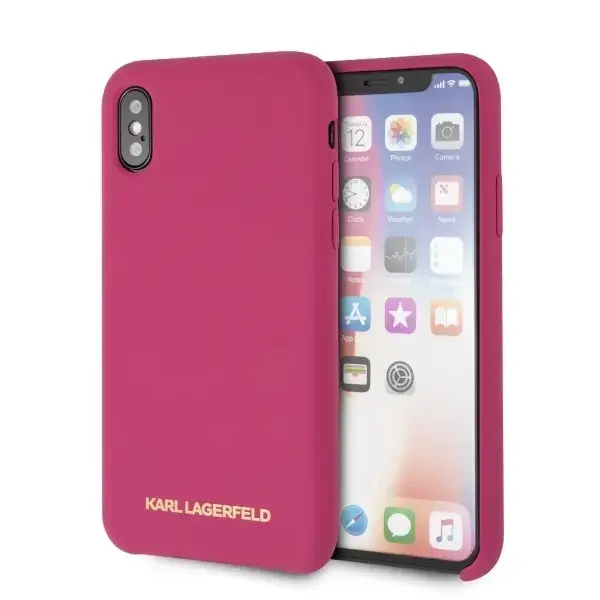 Karl Lagerfeld KLHCPXSLROG iPhone X|Xs  hardcase fuksja|fushia Silicone