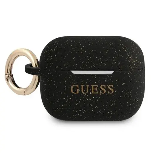 Guess GUAPSGGEK AirPods Pro cover czarny|black Silicone Glitter