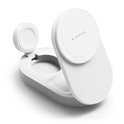 Ringke 3-in-1 juhtmevaba laadija | Qi 2.2 | Ühildub MagSafe'iga | 25W | valge