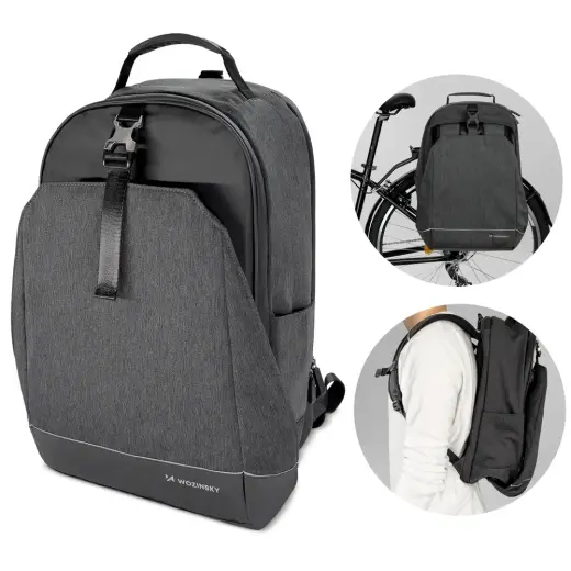 Wozinsky bicycle trunk bag, bicycle backpack with frame, 2-in-1, 40l, black (WBB33BK)