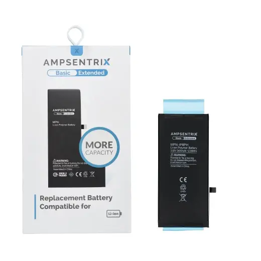 AmpSentrix Basic battery for iPhone 8 Plus (high capacity 3400 mAh)