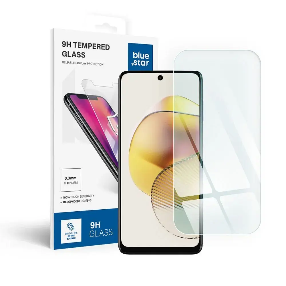 Tempered glass to Motorola G73 Blue Star