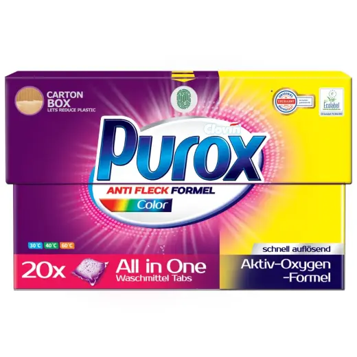 Veļas mazgāšanas kapsulas  Purox Color 20 gb