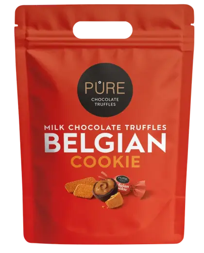 Milk chocolate truffles with Belgian cookie cream filling 500g PURE Doypack