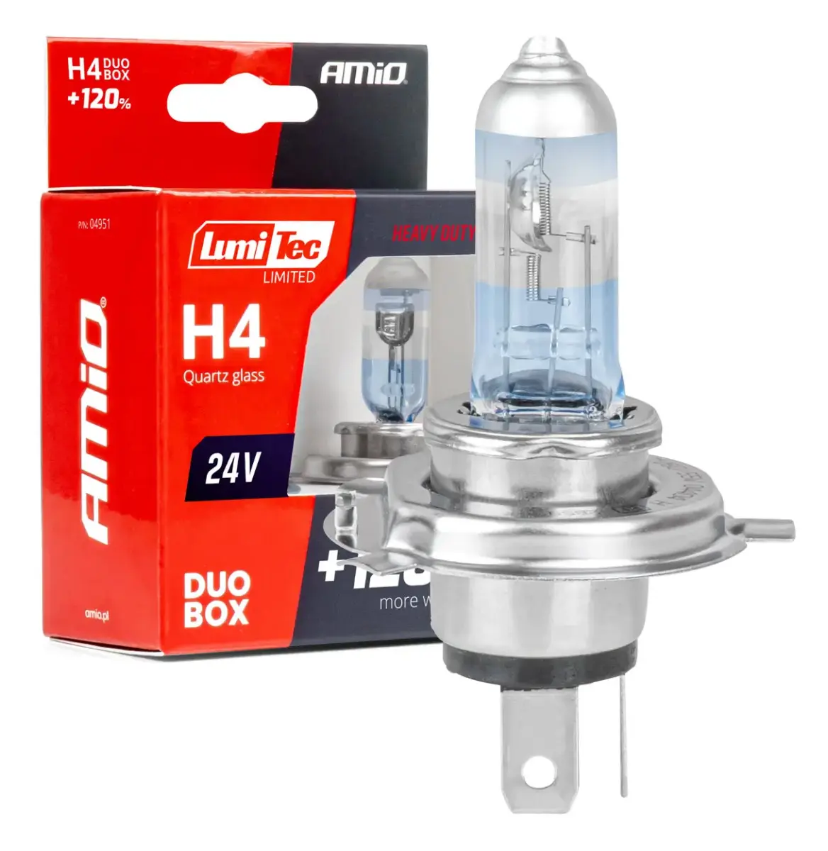 Halogen bulbs H4 24V 75/70W LumiTec LIMITED +120%  DUO AMIO-04951