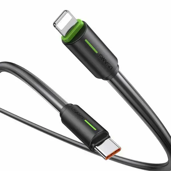 USAMS YU Series SJ735USB01 datu pārraides un uzlādes vads | USB-C uz Lightning | 1m | melns