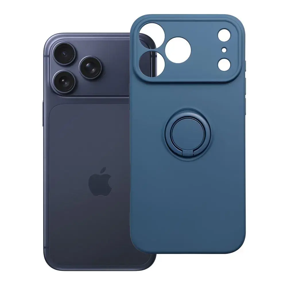 Silicone Ring phone case with stand for iPhone 17 Pro Max | iPhone 18 Pro Max navy