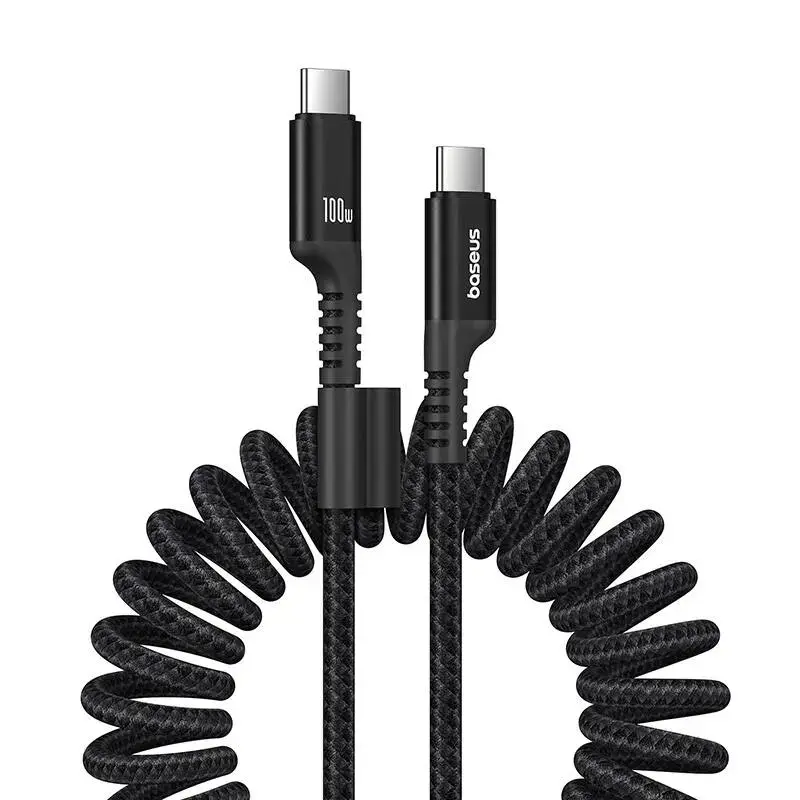Baseus Fish-Eye datu pārraides un uzlādes vads | USB-C uz USB-C | 100W | 1m | melns