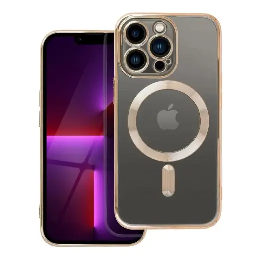 Electro Mag telefono dėklas su MagSafe palaikymu iPhone 13 Pro auksinis