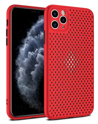 Fusion Breathe Case Silikona Aizsargapvalks Priekš Apple iPhone 11 Sarkans