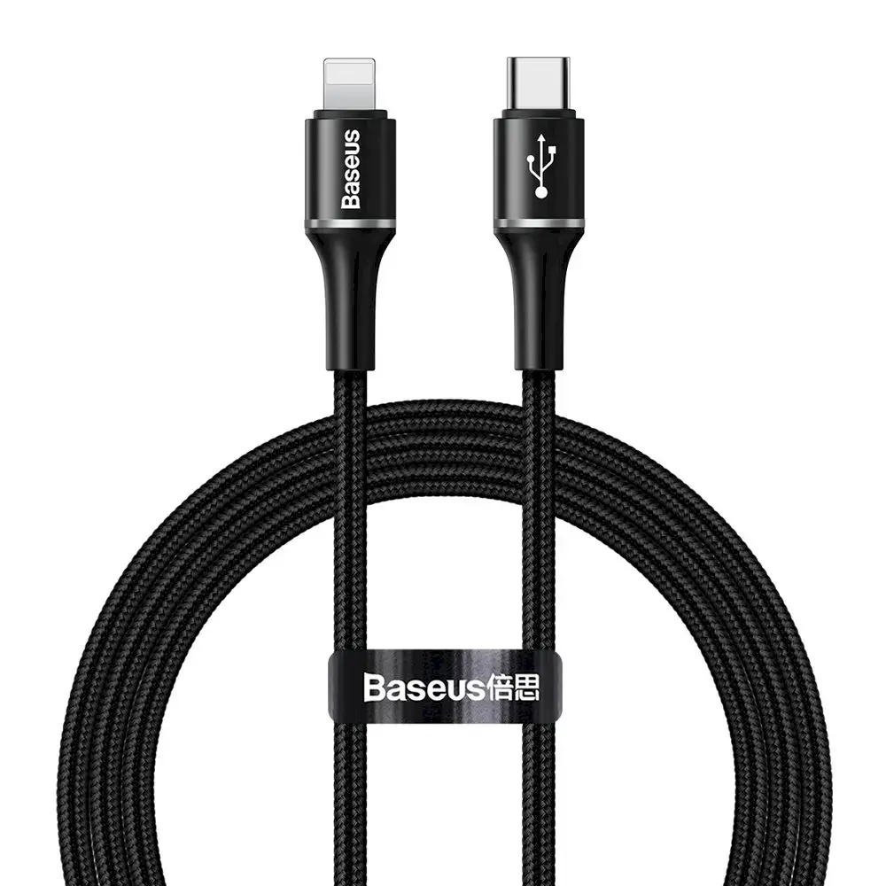 Baseus HALO USB-C -> Lightning Charging Cable 18W | PD | LED | 100 cm Black