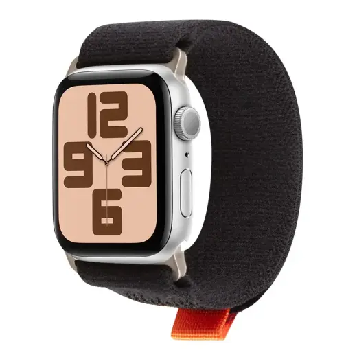 Obal:Me Textile nutikella rihm Apple Watch (42/44/45/46/49 mm) jaoks | nailonist | must/oranž