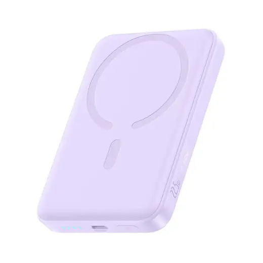 Powerbank Baseus EnerFill FM11 Ultra-Mini 10000mAh 22,5W indukcyjny kompatybilny z MagSafe z białym kablem Basus Simple USB-C 20V/3A 0,3m - fioletowy