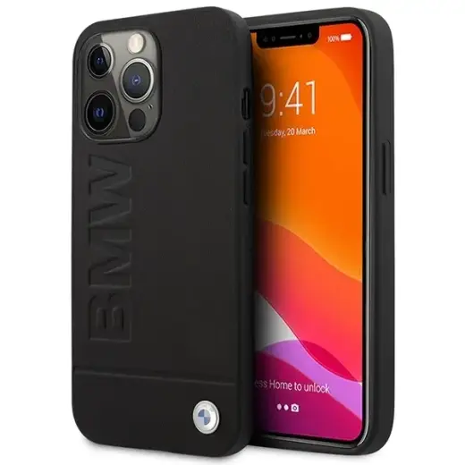 Etui BMW BMHMP14LSLLBK iPhone 14 Pro 6,1" czarny|black hardcase Signature Logo Imprint Magsafe
